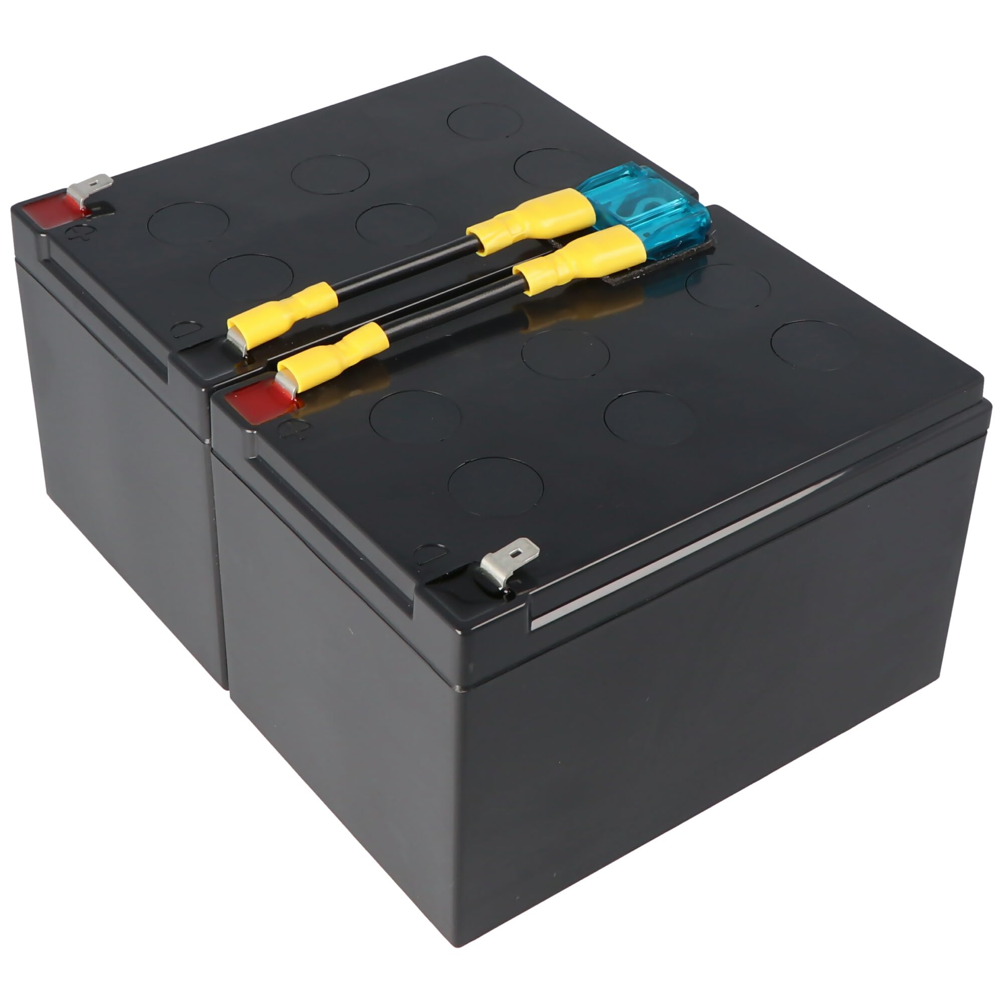 Akku kompatibel mit APC Ersatzbatterie Nr. 6 APC-RBC6, CSB SCD6 Ersatzbatterie vormontiert mit Kabel und Stecker