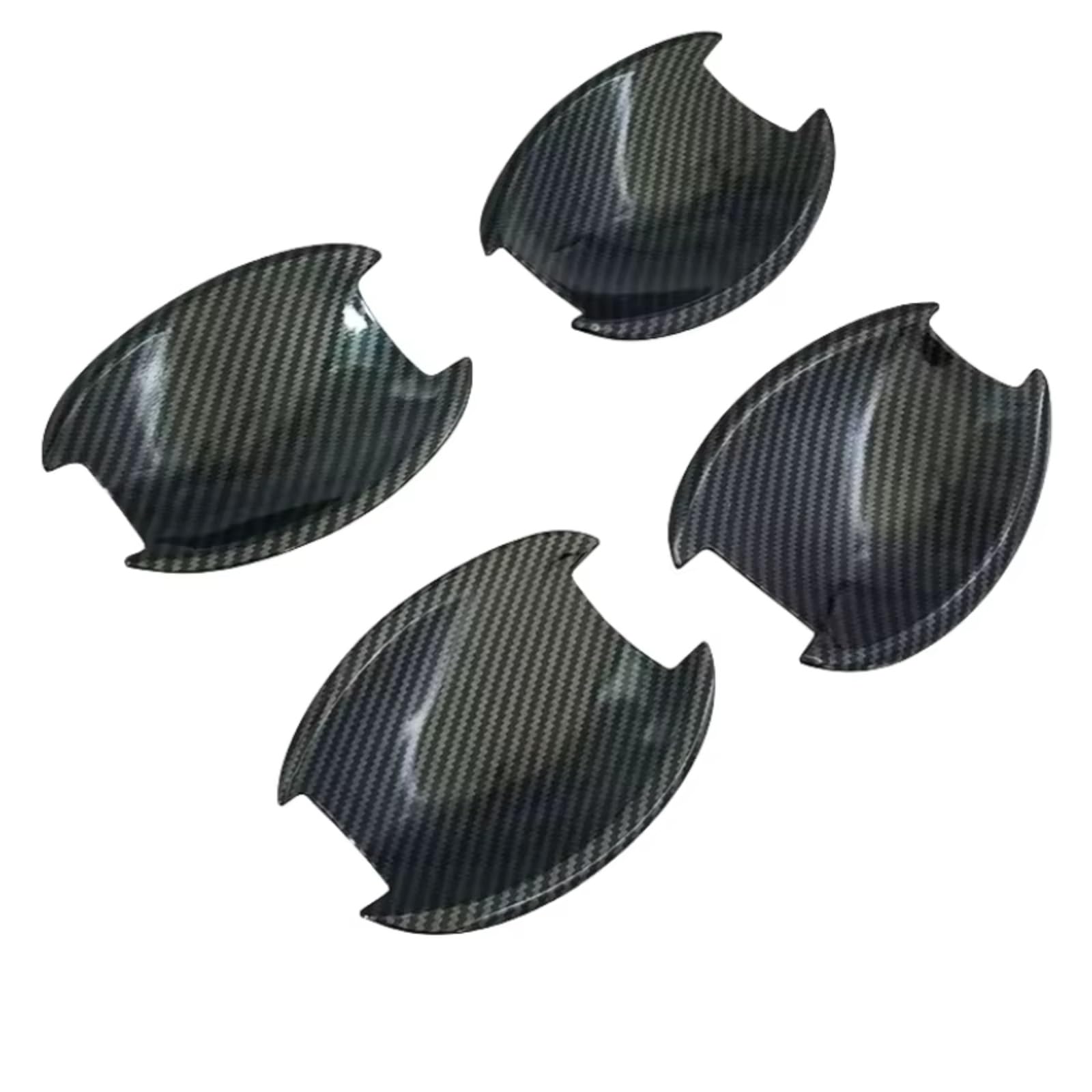 IUKMR for Hyundai for Tucson IX35 2009-2014 Carbon Fiber Gloss Black Chrome Car Door Handle Cover Bowl Sticker Car Outer Door Handle(Carbon Bowl)