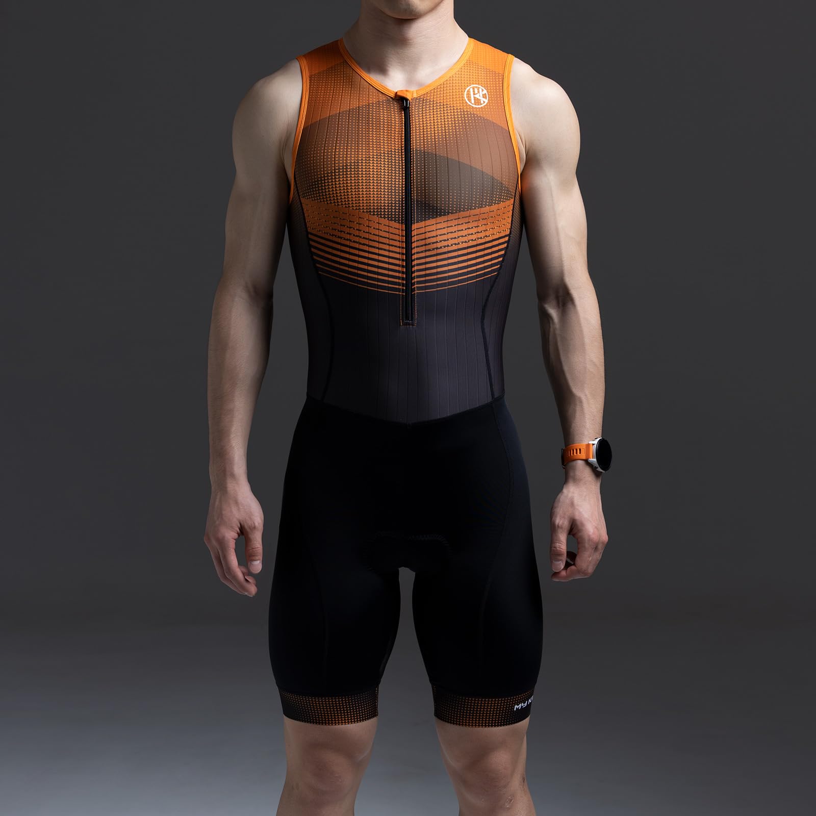 MY KILOMETRE Traje de Triatlón para Hombre Sin Mangas - Trisuit Transpirable y de Secado Rápido con Bolsillo Trasero para Competición y Entrenamiento UPF 50+