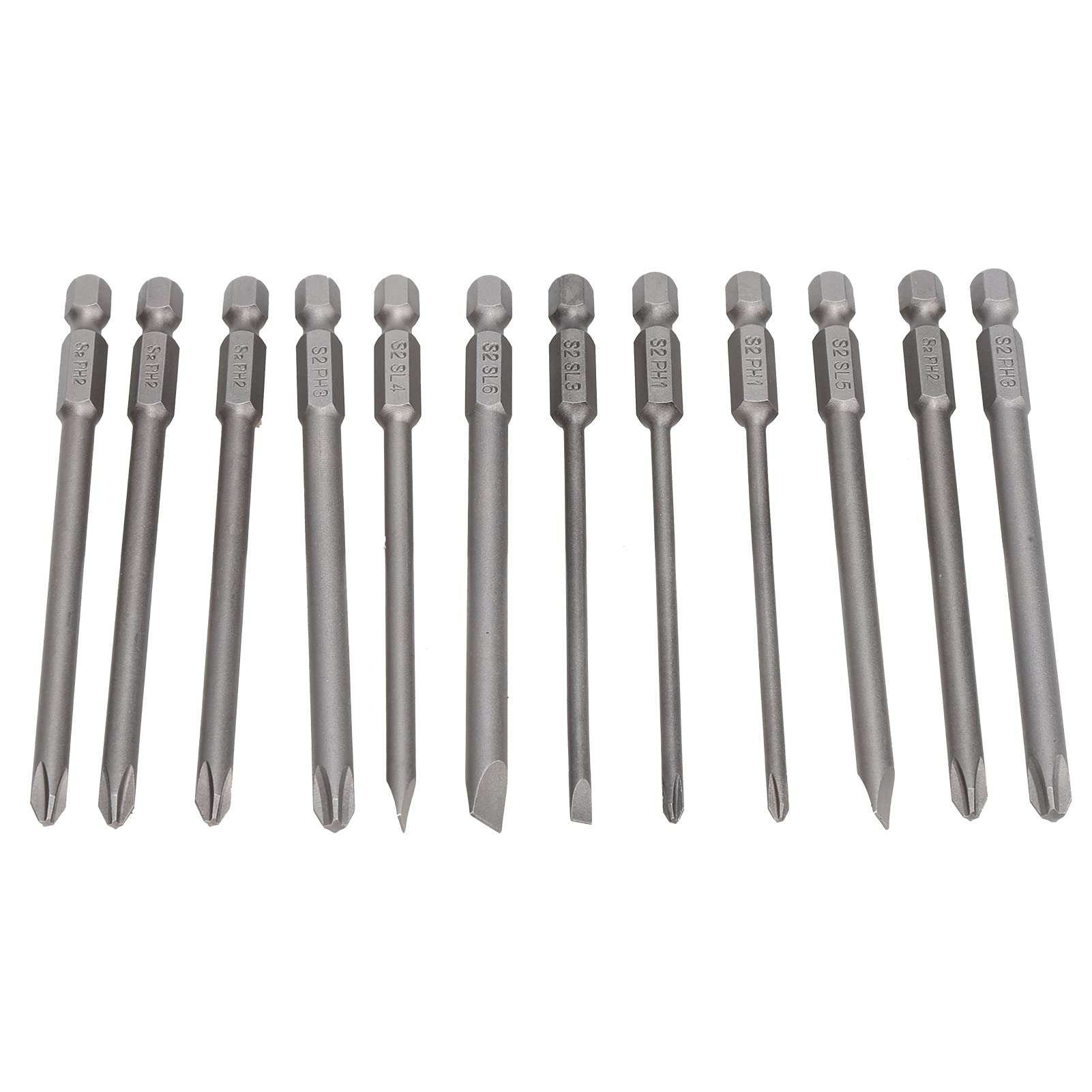 Lot De 12 Tournevis Magnétiques ROTATION – 6 Cruciformes + 6 Plats, Poignées Noires