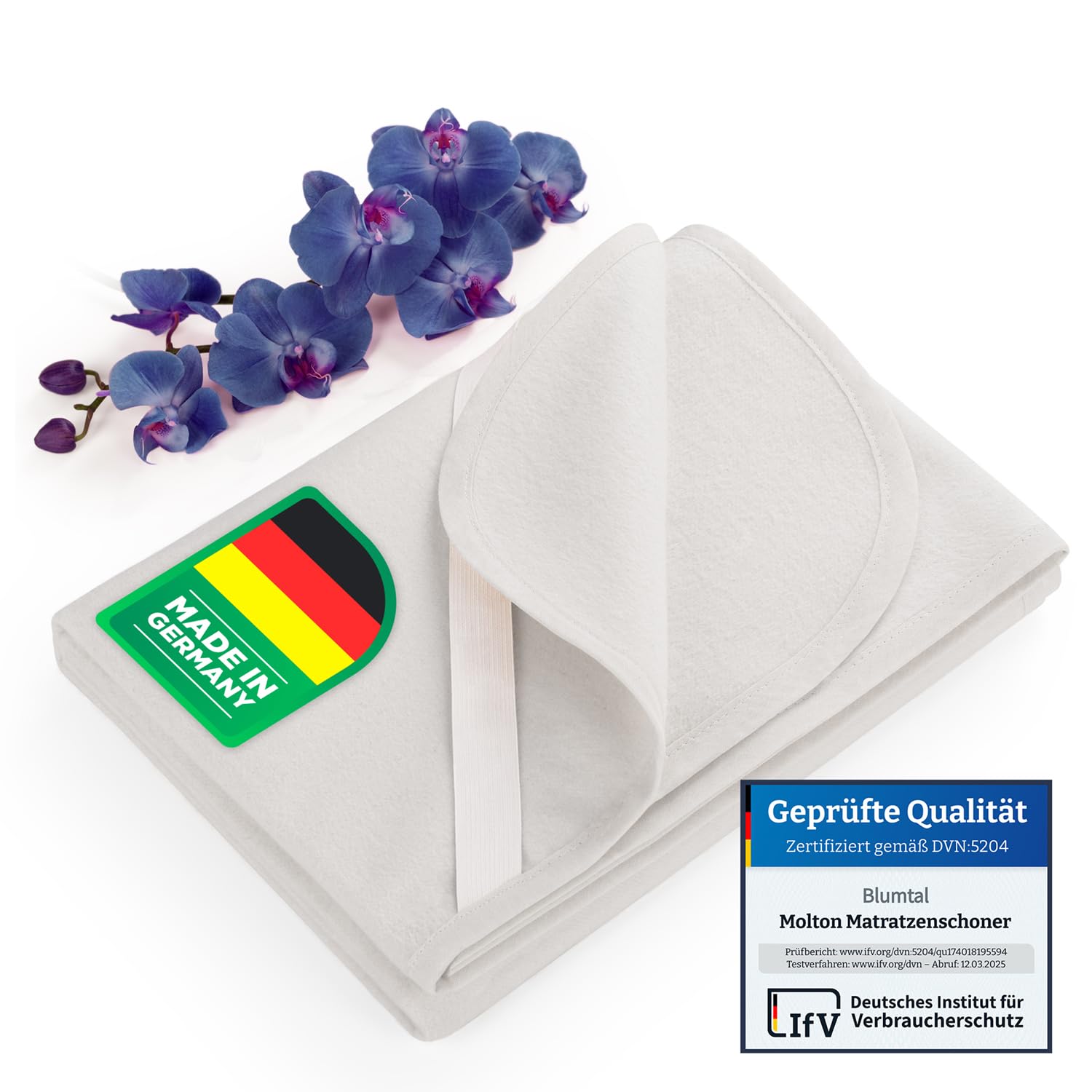 Blumtal® Premium Molton Matratzenschoner 160x200cm 100% Baumwolle - Oeko-Tex zert. Molton Matratzenauflage 160x200cm - Matratzenschutz 160x200 - geräuschlos & atmungsaktiv - Matratzenunterlage 160x200