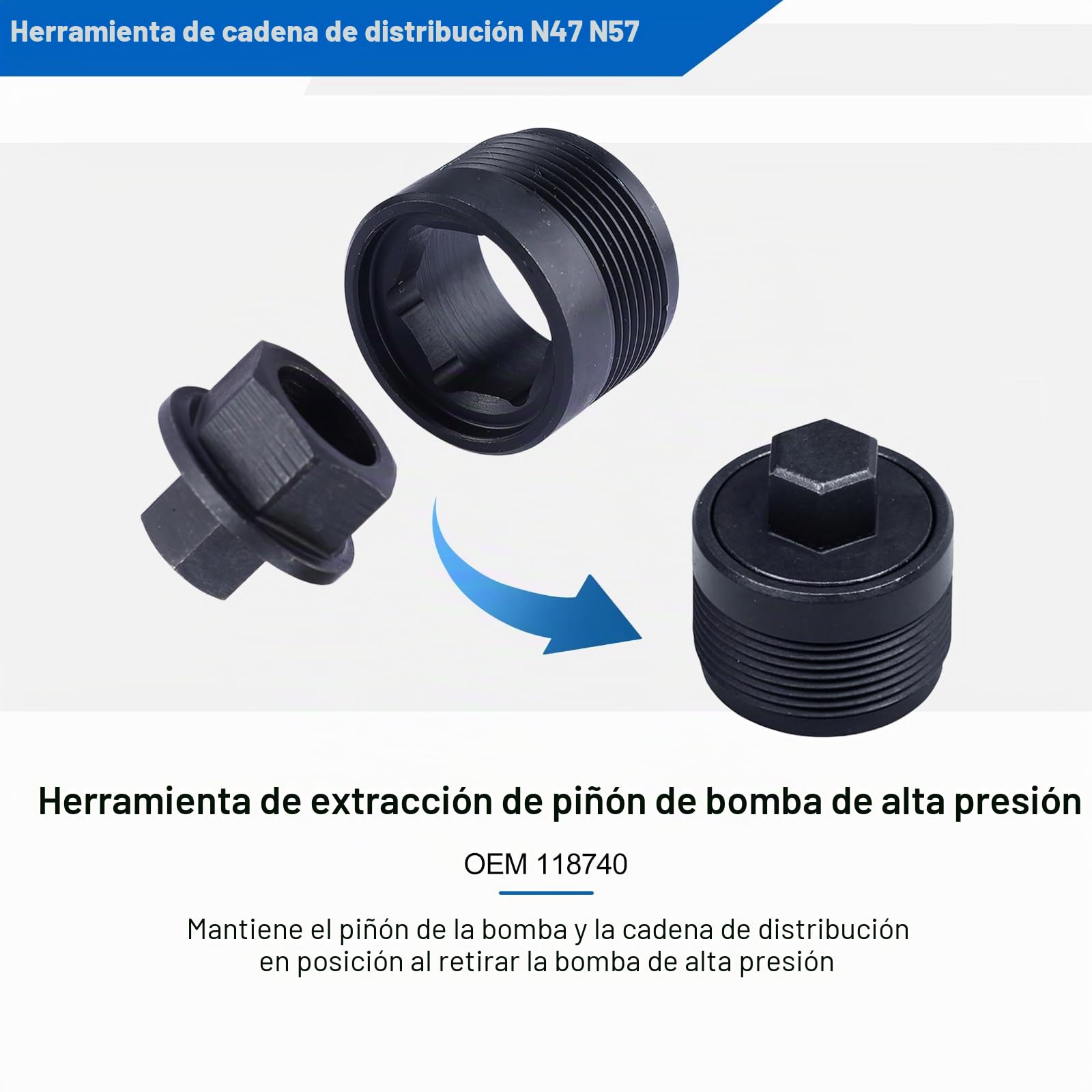 FreeTec 8pzs Kit Calado Distribución, Herramienta Cadena Distribución Motor Diésel, Utiles Calado Bloqueo Árboles de Levas Volante Motor Bomba de Combustible para BMW N47 N47S N57 N57S 320d 1.6 2.0