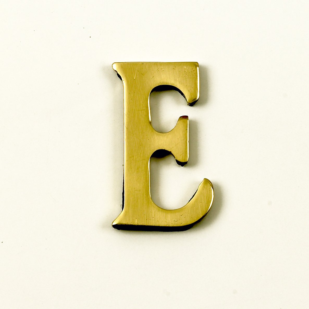 Black Country Metal Works 1.5-2 Inch Self Adhesive Numbers & Letters Polished Brass (Solid Brass) (E)