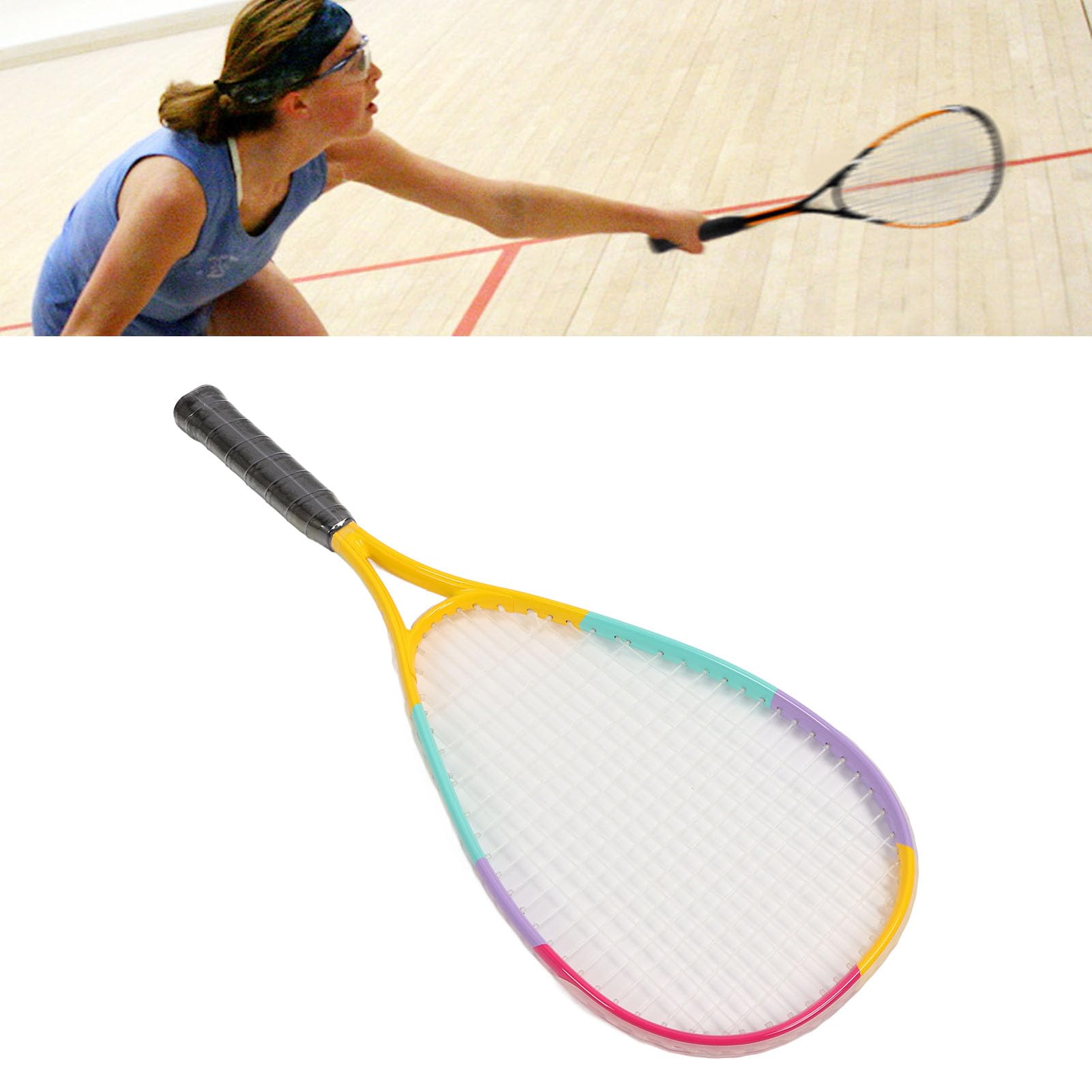 Naroote Racchetta da Squash con Faccia Oversize per Bambini | Leggero e resistente, impugnatura ammortizzante, adatto a vari campi