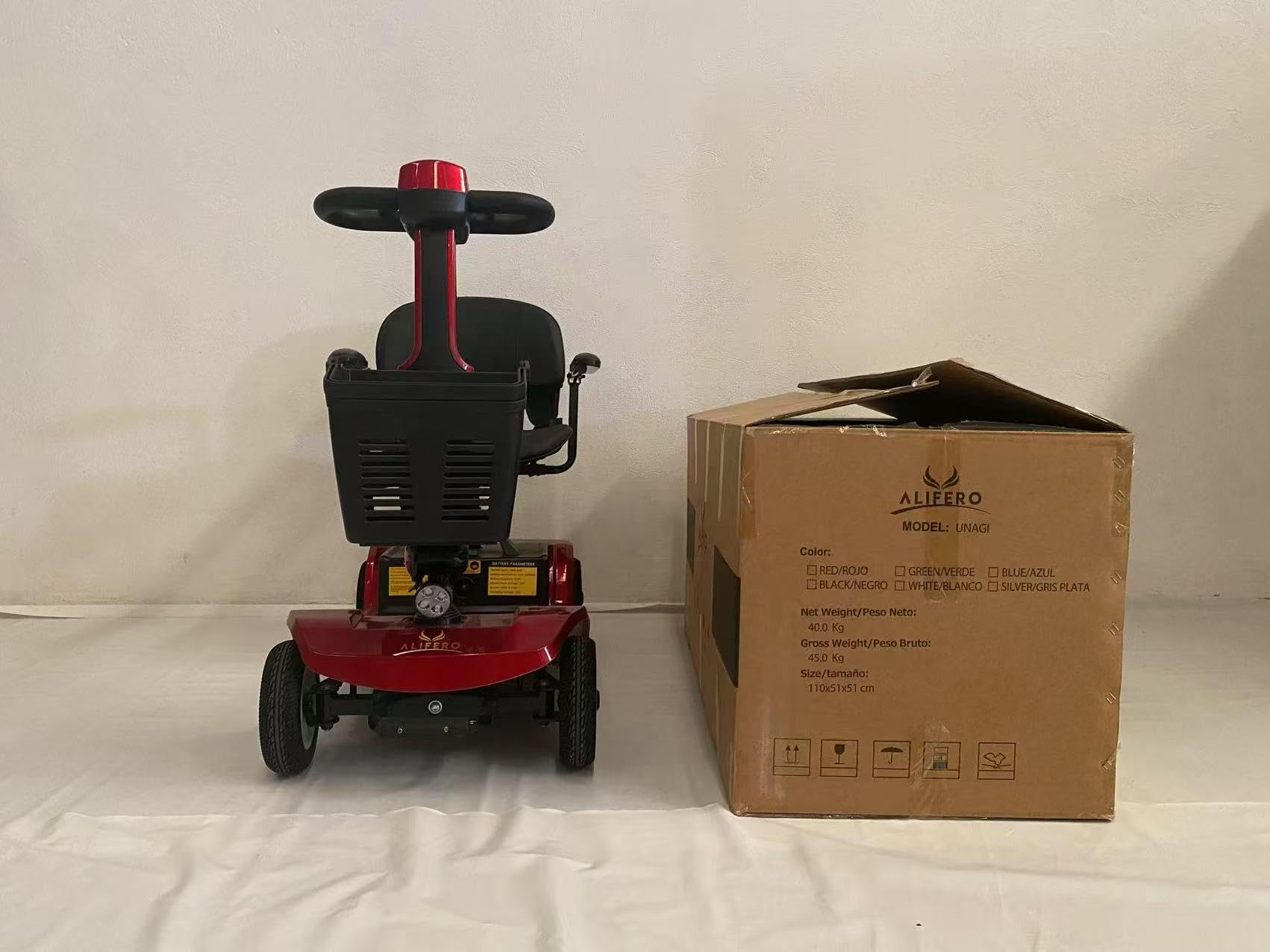 Scooter de movilidad eléctrica plegable para personas con movilidad reducida (Amperio-hora, 12)