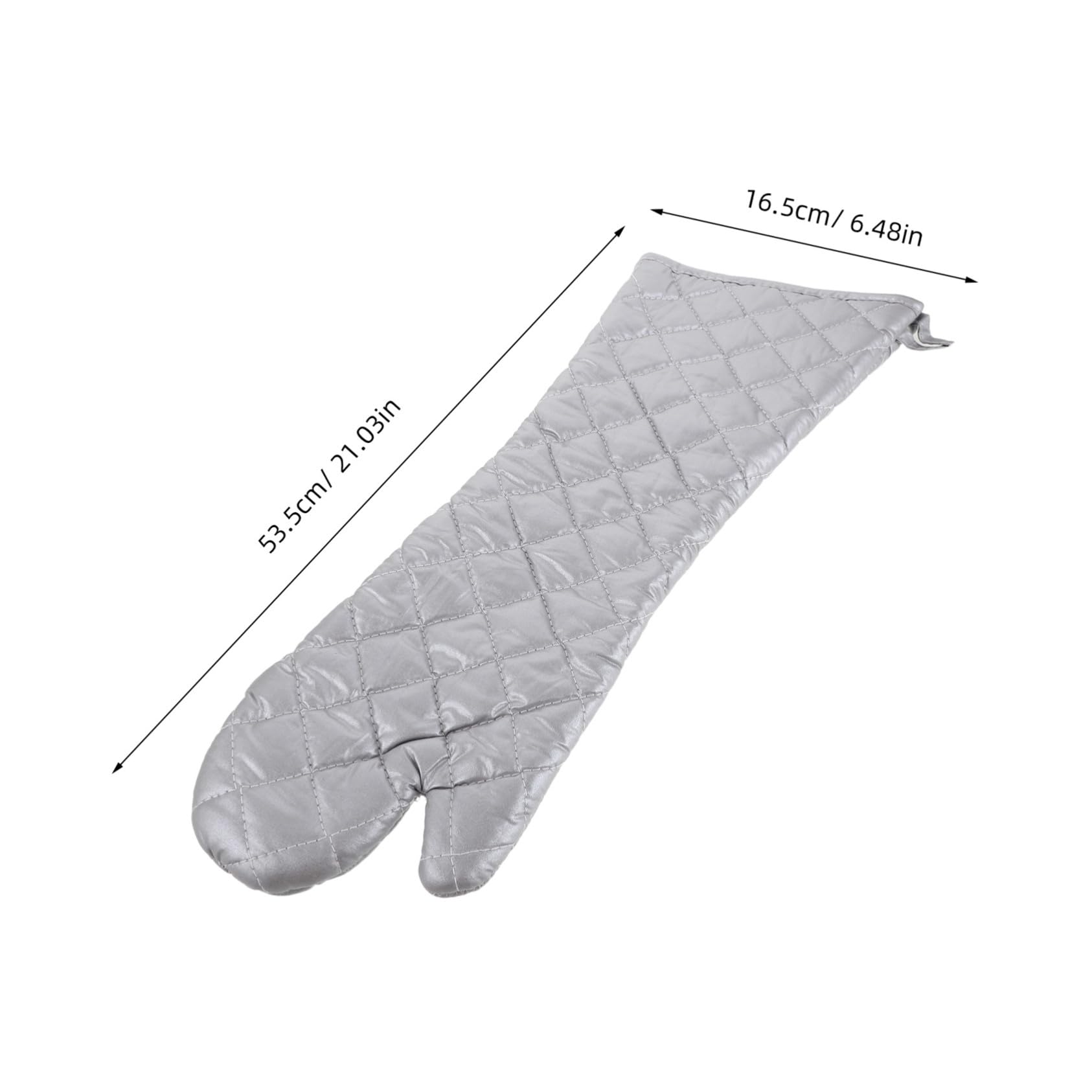 1 Paar Ofenhandschuhe aus Polyester Baumwolle Hitzebeständig für Küche | Ergonomisches Design, Multifunktionale Nutzung, Silberfarben, für Air Fryer und Backen