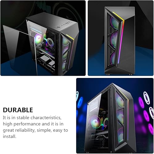 Miniatura 8 de SOLUSTRE ATX - Carcasa para computadora de escritorio con iluminación colorida para Windows, estilo gaming