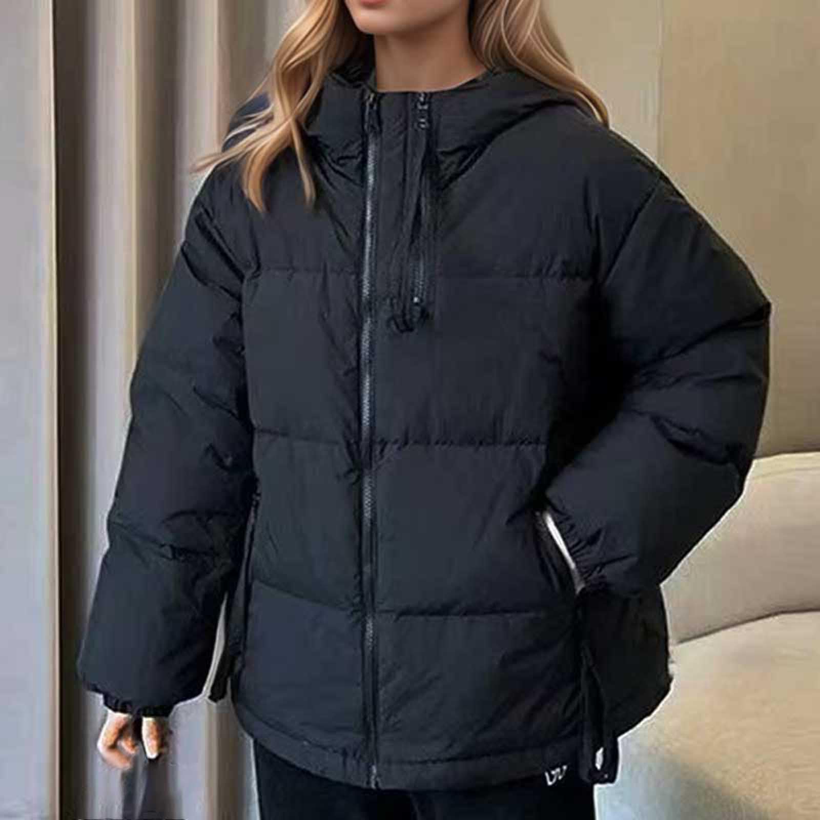 Generisch Cappotto invernale da donna invernale spesso piumino corto elegante cappotto caldo per il freddo