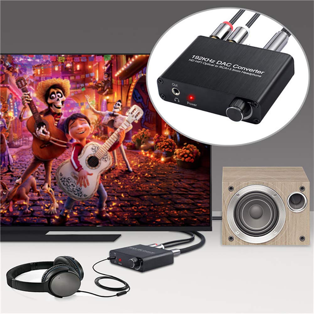 Decodificatore Audio, convertitore Audio da Digitale ad analogico, decodificatore Audio Digitale da DTS AC-3 a 2.0ch DAC Ottico coassiale RCA da 3,5 mm Jack 5.1ch