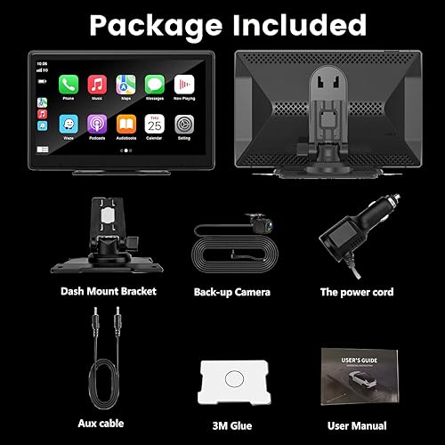 Miniatura 7 de Estéreo inalámbrico para automóvil de 9 pulgadas con Carplay y Android Auto, pantalla de reproducción de coche, pantalla táctil portátil, enlace de