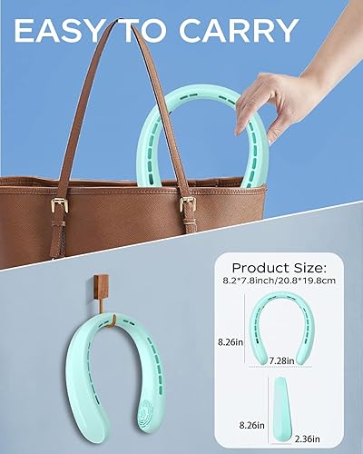 Miniatura 6 de Ventilador de cuello, ventilador portátil alrededor del cuello, ventilador personal con batería de 4000 mAh con USB recargable, 3 velocidades de