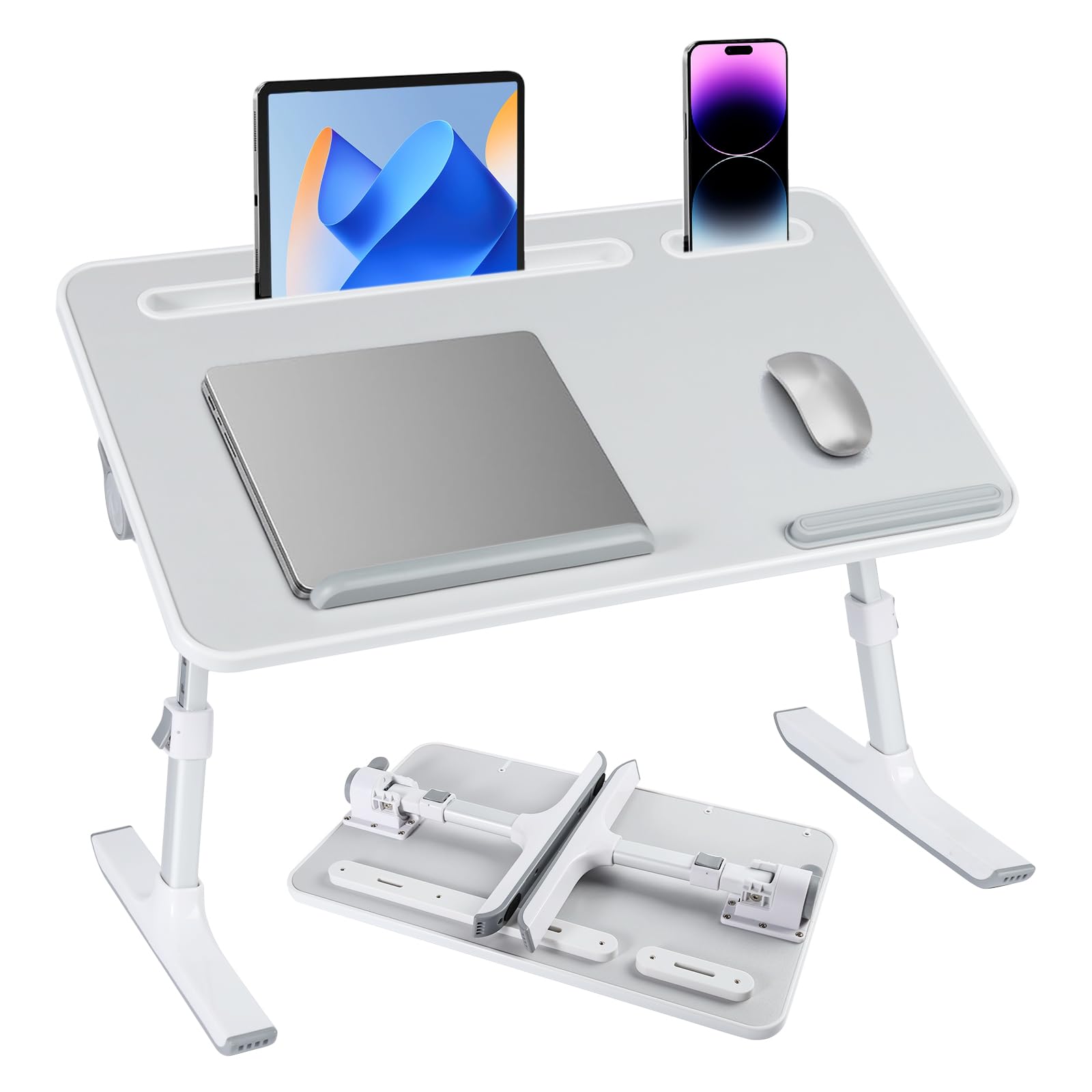 Guiwuiyu Laptop Bed Table with Height & Angle Adjustable