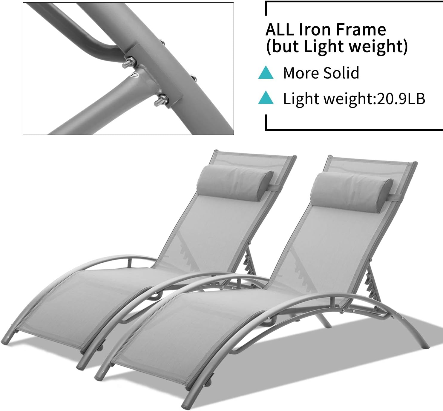 Buy Patio Lounge Chairs Outdoor Pool Chaise Lounges Adjustable For All Weather For Beach Backyard2 Pack Gray Online In Indonesia B08xz156g6 Buy Patio Lounge Chairs Outdoor Pool Chaise Lounges Adjustable For All Weather For Beach Backyard2 Pack Gray Online In Indonesia B08xz156g6