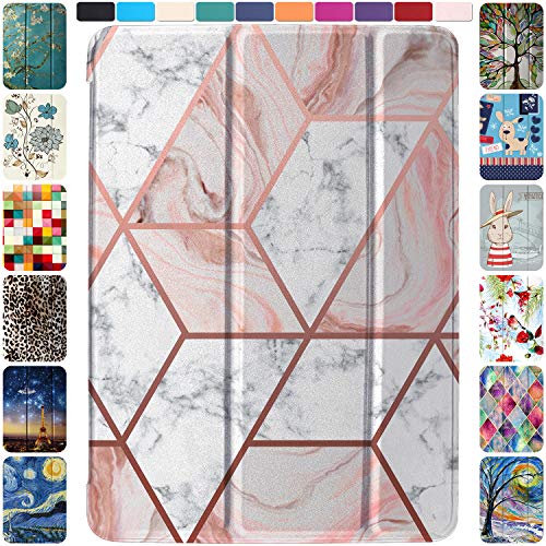Image of DuraSafe Cases for iPad 10.5 Inch Air 3 [ Air 3rd 2019 ] A2152 A2123 A2153 Generation MUUL2HN /A MUUK2HN /A MUUJ2HN /A MUUT2HN /A Ultra Slim Smart Auto Sleep /Wake Printed PC Cover - Marble Pink