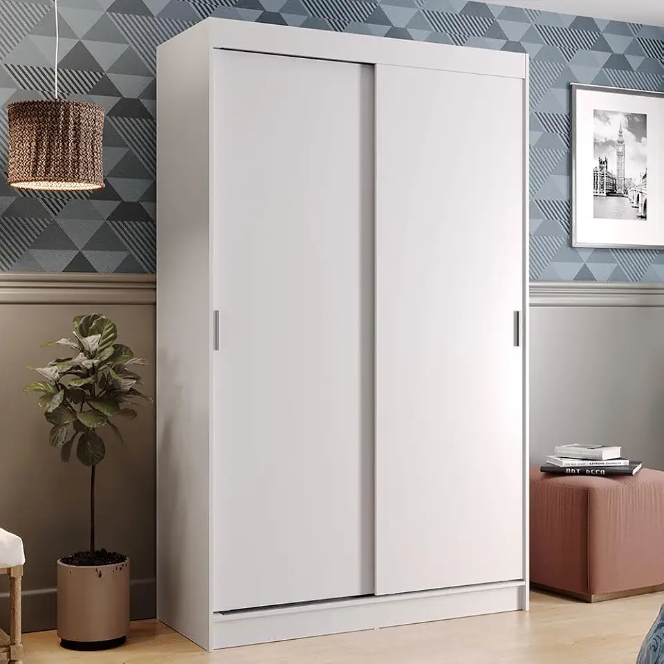 Guarda-Roupa Solteiro 2 Portas de Correr 2 Gavetas Branco Tokio Madesa