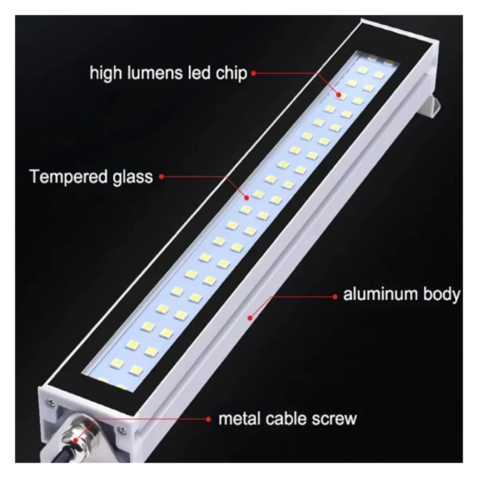22CM/35CM/40CM/53CM Led obrabiarka światło robocze wodoodporna olejoodporna lampa tokarka CNC oświetlenie przemysłowe stop aluminium Wysoka jasność(40CM,DC 24-36V)