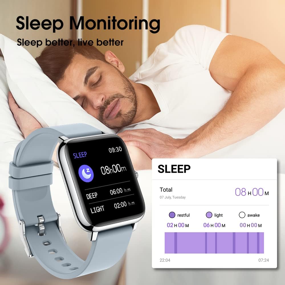 Judneer Smartwatch, Orologio Fitness con 1.4 Pollici Touchscreen Smart Watch, Contapassi Cardiofrequenzimetro Smartband Notifiche Messaggi, Sportivo Activity Tracker Cronometro per Uomo Donna, Grigio Judneer Smartwatch, Orologio Fitness con 1.4 Pollici Touchscreen Smart Watch, Contapassi Cardiofrequenzimetro Smartband Notifiche Messaggi, Sportivo Activity Tracker Cronometro per Uomo Donna, Grigio