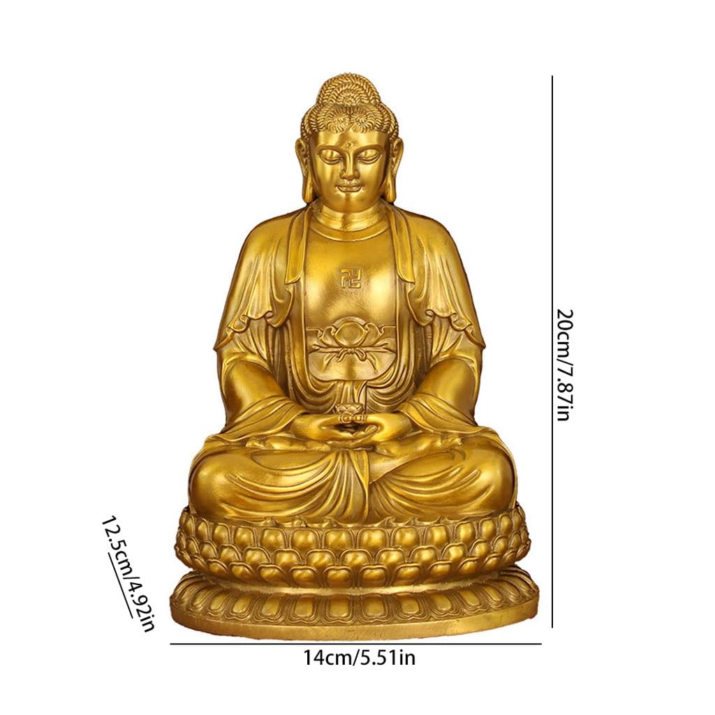 Posąg Buddy do wnętrz mosiężny Zen Dom Posąg Buddy Ozdoby Biuro Salon Wejście Dekoracyjne Ozdoby Medytująca Figurka Buddy Rzeźba