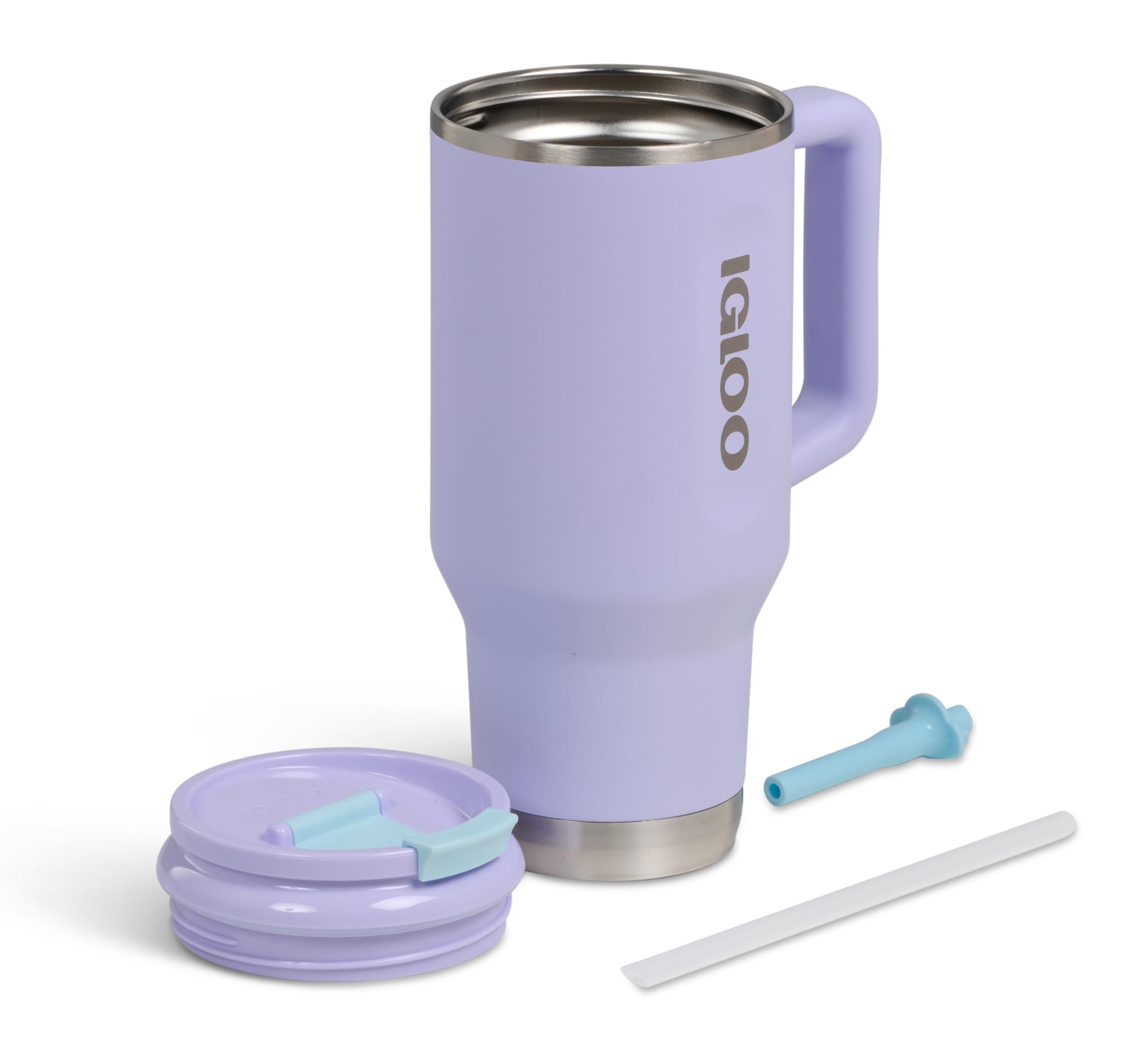 Igloo TRAVEL MUG 32 gobelet isotherme 900ml inox avec paille – tasse étanche compatible boissons gazeuses, sans BPA – garde les boissons 12h chaudes & 48h froides, idéale en déplacement