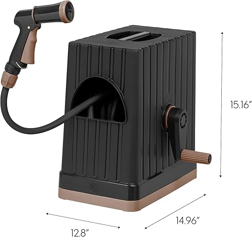 Miniatura 6 de IRIS Carrete de manguera de jardín portátil y retráctil de protección solar de 65 pies para 12"