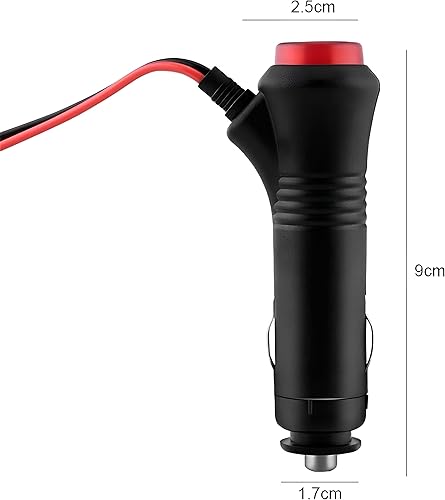 Miniatura 3 de Adaptador de cable de enchufe de encendedor de cigarrillos universal para motocicleta, camión, automóvil, encendedor macho con botón de interruptor