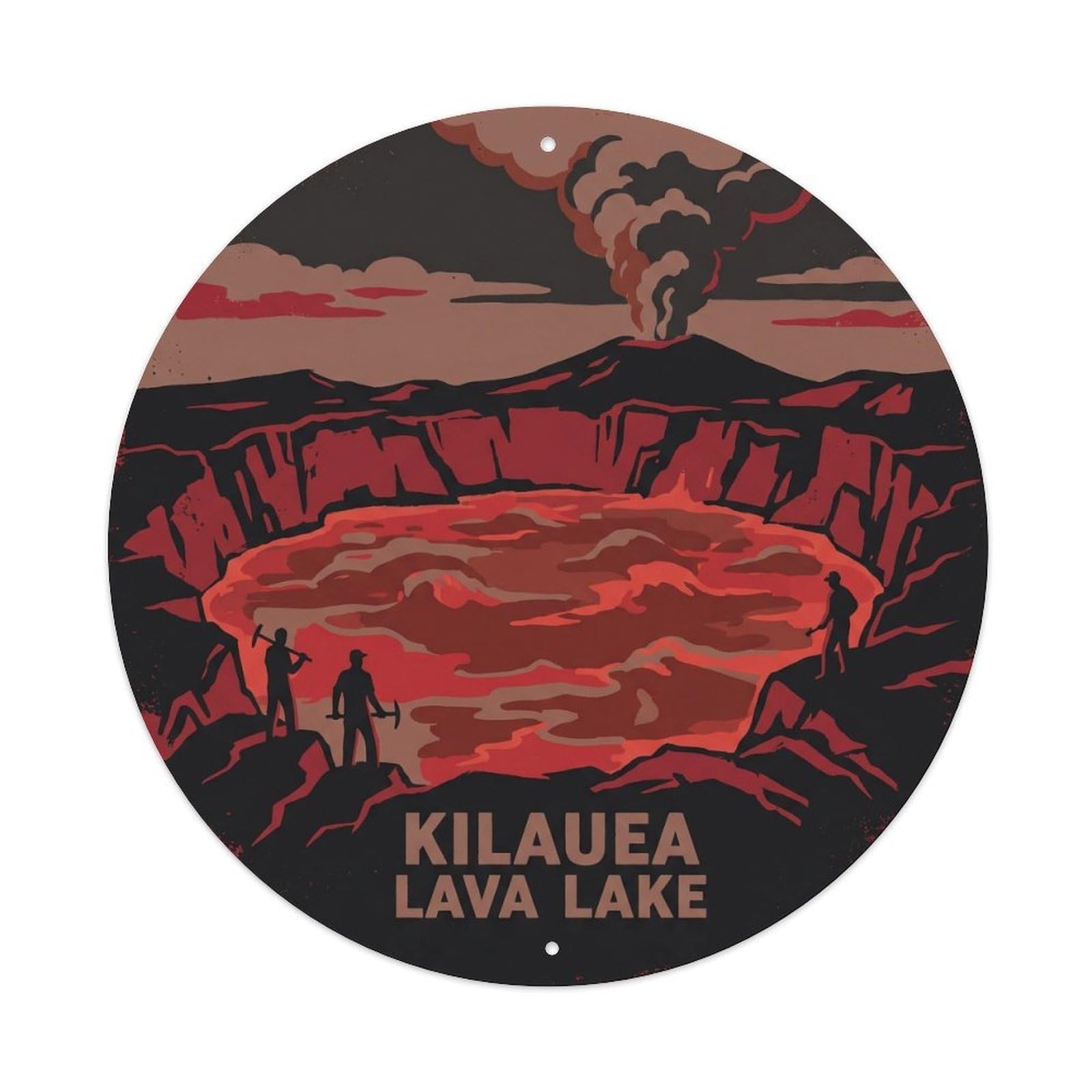 Kilauea Lava Lake Hawaii Landscape Pacific Geology Metal Tin Sign