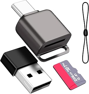 Czytnik kart microSDUSB, czytnik pamięci USB-C typu C 3.0 na TF z adapterem USB-C dla MacBook, laptopów i telefonów z Androidem, szary