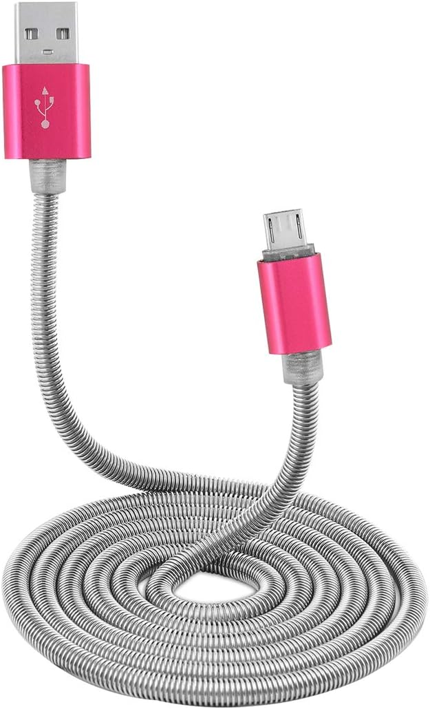PTron Falcon Micro USB Cable 1.5A Fast Charging Cable 1 Meter Long USB Cable - (Pink)