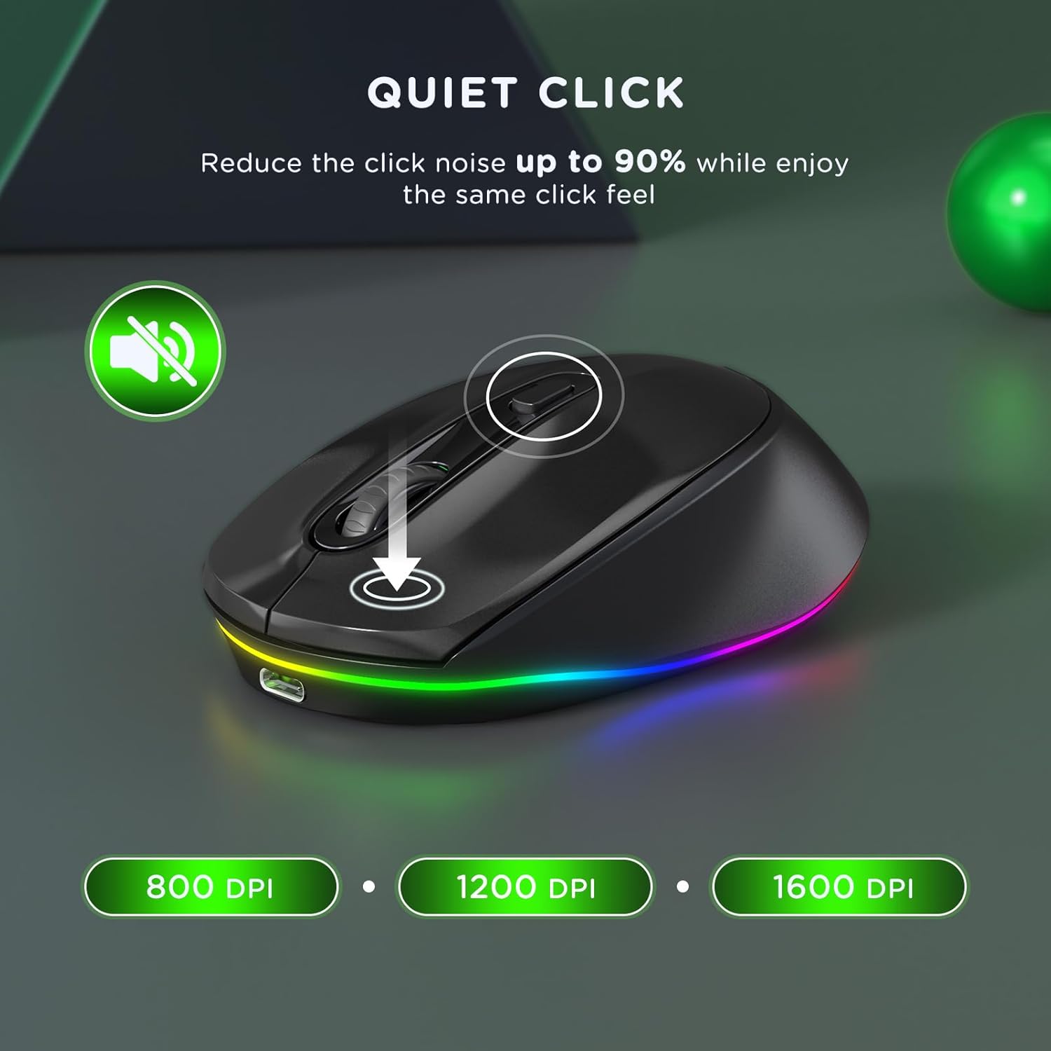 Mouse with quiet click feature