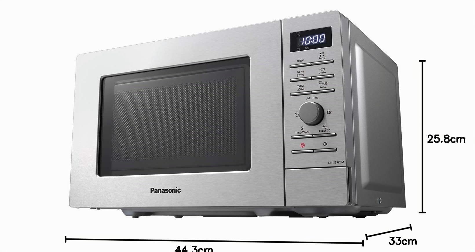 Panasonic NN-S29KSMEPG Solo - Microonde 800 Watt, 20 litri, in acciaio inox