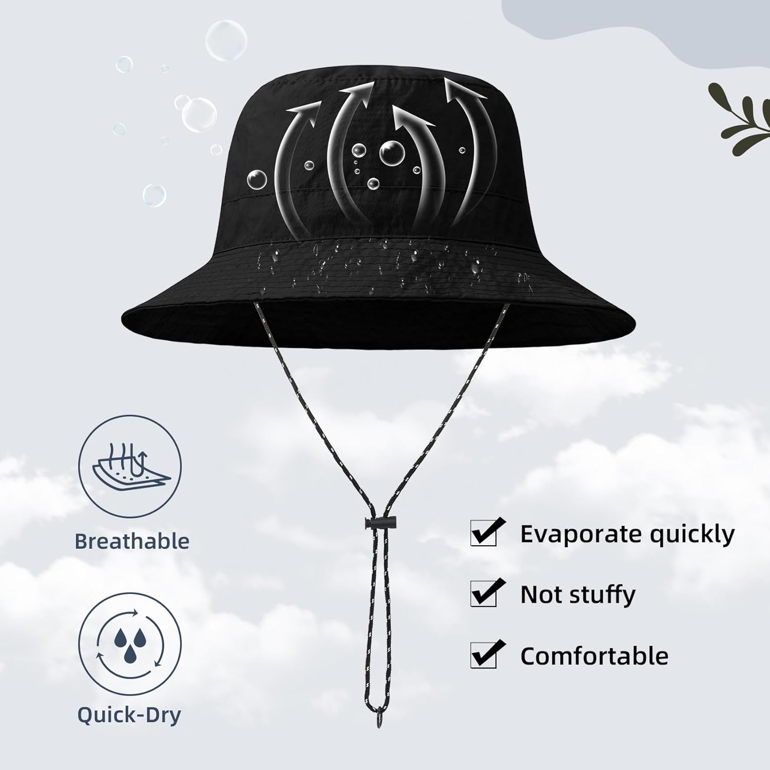 Durio Waterproof Bucket Hats for Woman UPF 50+ Sun Hat UV Protection Packable Rain Hats for Women Lightweight Hiking Hat - Image 5