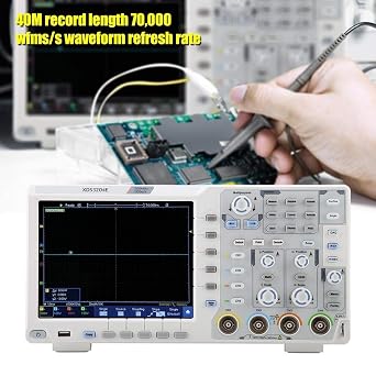 OWON XDS3204E منظار الذبذبات الرقمي 200 ميجا هرتز DSO 4 Ch 1GS / S 8 BITS LCD مع وظيفة شاشة تعمل باللمس ، 45000 wfms / s معدل التحديث. 40M سجل / قياسي I2C و SPI و RS232 ويمكن فك تشفير Plus DMM + AG21 + البطارية