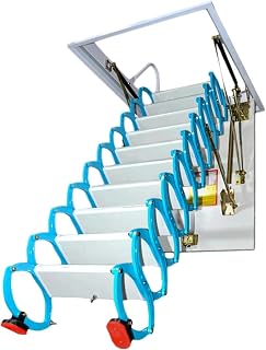 Ceiling Loft Stair Carbon Steel Extension Attic Ladder Practical Loft Ladder Manual Foldable Telescopic Ladder