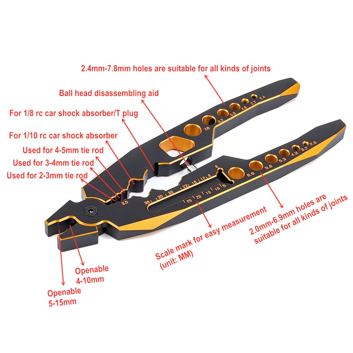 Runup Pinza Per Ammortizzatori In Metallo, Morsetto A Sfera E