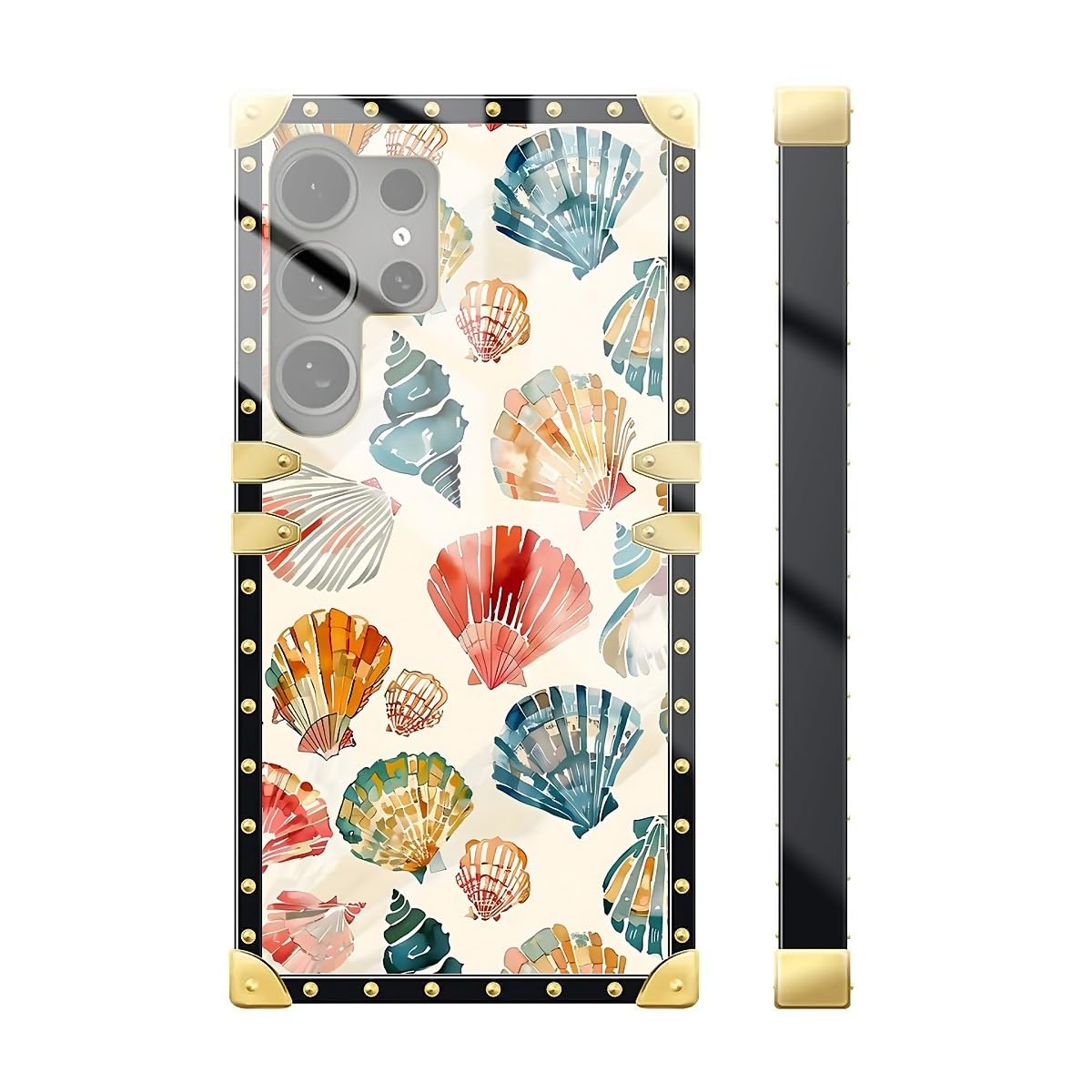 DAIZAG Compatible with Samsung Galaxy S25 Ultra Case,Painted Shell Golden Decoration Soft TPU Anti-Scratch Shockproof for Girl Protective Case for