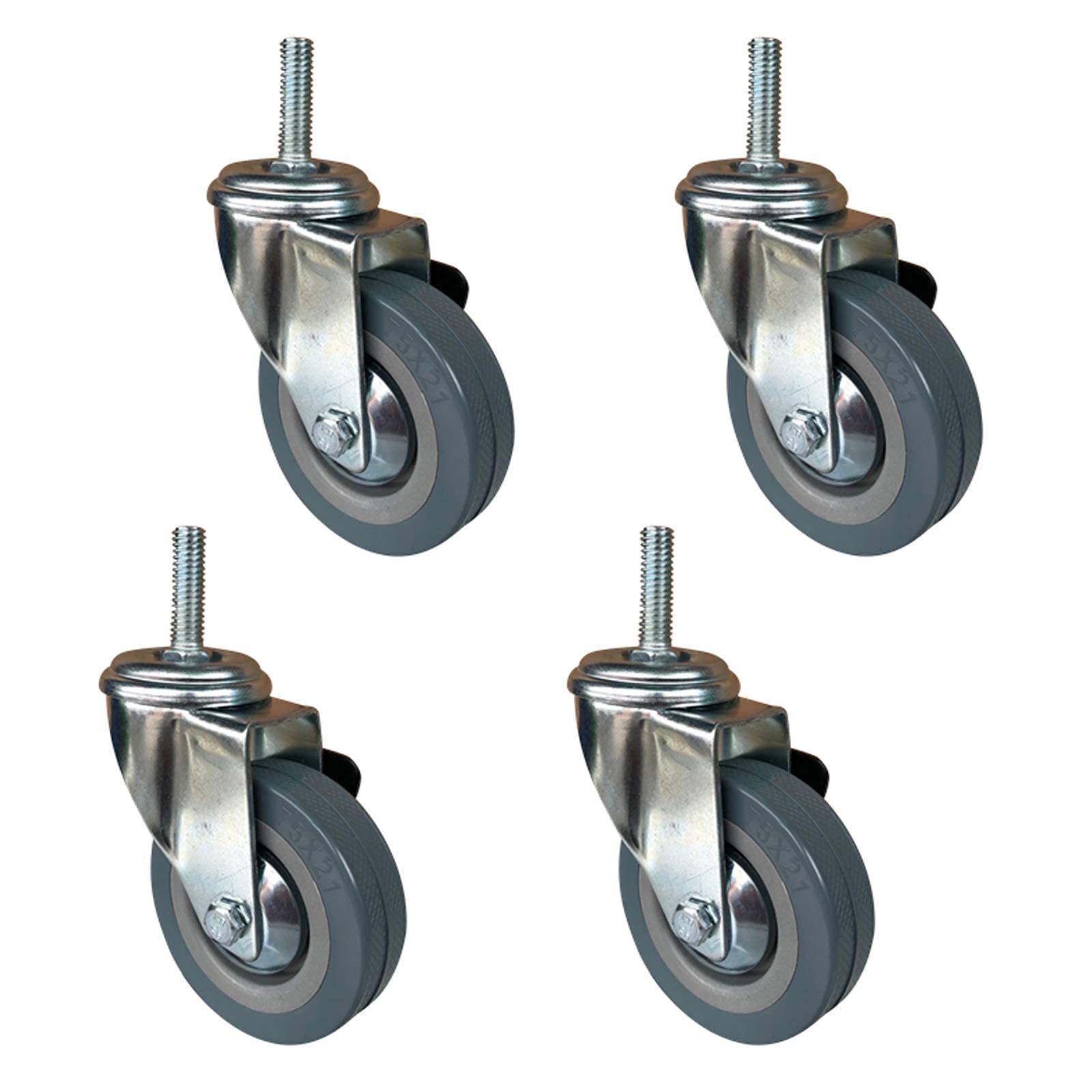 Zguouzantye Universal 4 Stem Casters 3Inch Heavy Duty Swivel For Furniture