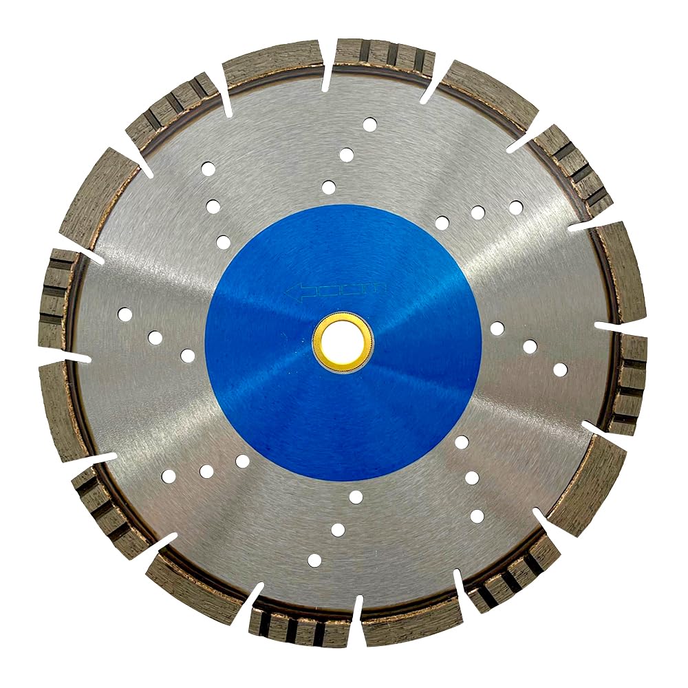 9" All Purpose Diamond Saw Blades for Hard/Reinforced Concrete, Asphalt, Granite, Terrazzo, Ductile Iron Piping, 2-5/8" Cutting Depth, 7/8"-5/8" Arbor