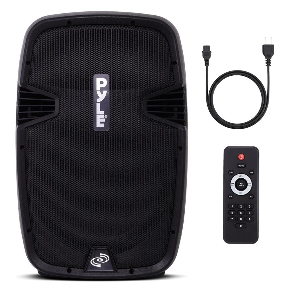 Pyle Aktywny Głośnik PA Bluetooth – 12-Calowy Głośnik Estradowy z Subwooferem, Przenośny Monitor DJ, Wzmacniacz Stereo z Wbudowanym USB do Odtwarzania MP3