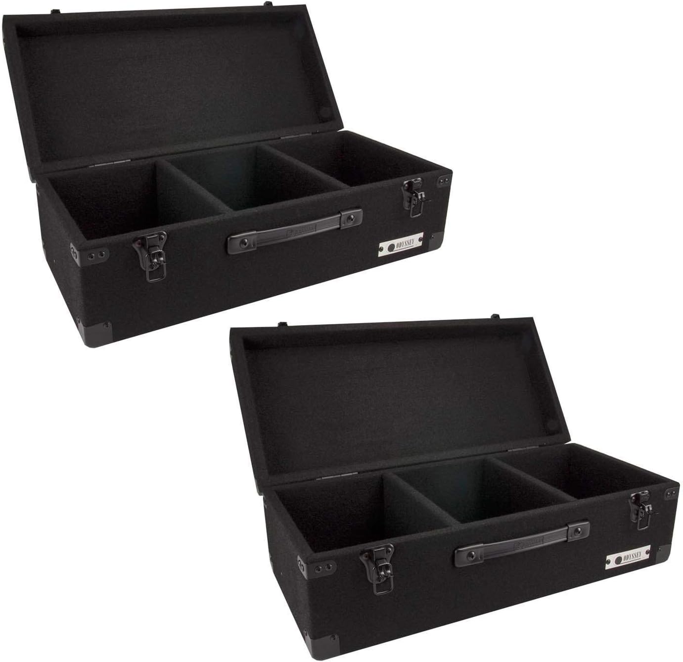 ODYSSEYC45200 3-Row Carpeted Storage DJ Cases Hold 400 45Rpm Vinyl Records, Set of 2