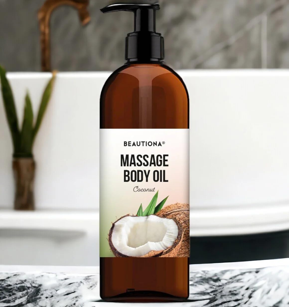 Olejek do masażu i pielęgnacji ciała - olejek aromatyczny - relaksujący olejek do masażu i masażu ciała dla mężczyzn i kobiet (500 ml, orzech kokosowy)