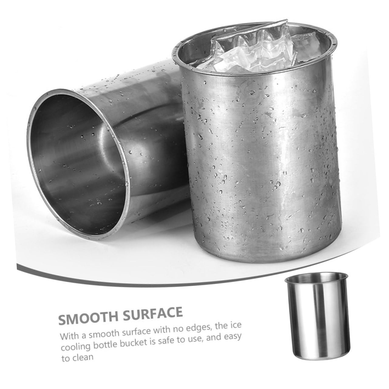 Healifty Cubo de Hielo de Acero Inoxidable para Bar Soporte de Almacenamiento, Ligero y Duradero, Adecuado para Reuniones Familiares y Picnics