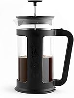 Bialetti Smart French Press Coffee Maker, 1L 8-Cup Borosilicate Glass, Dishwasher Safe for Coffee & Tea, Black