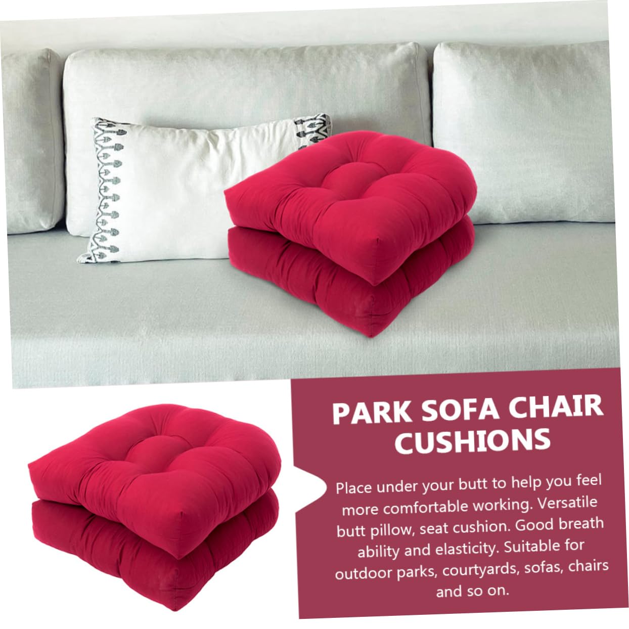OUNONA Sitzkissen Ergonomisch U-förmige, Rot, aus Polyester