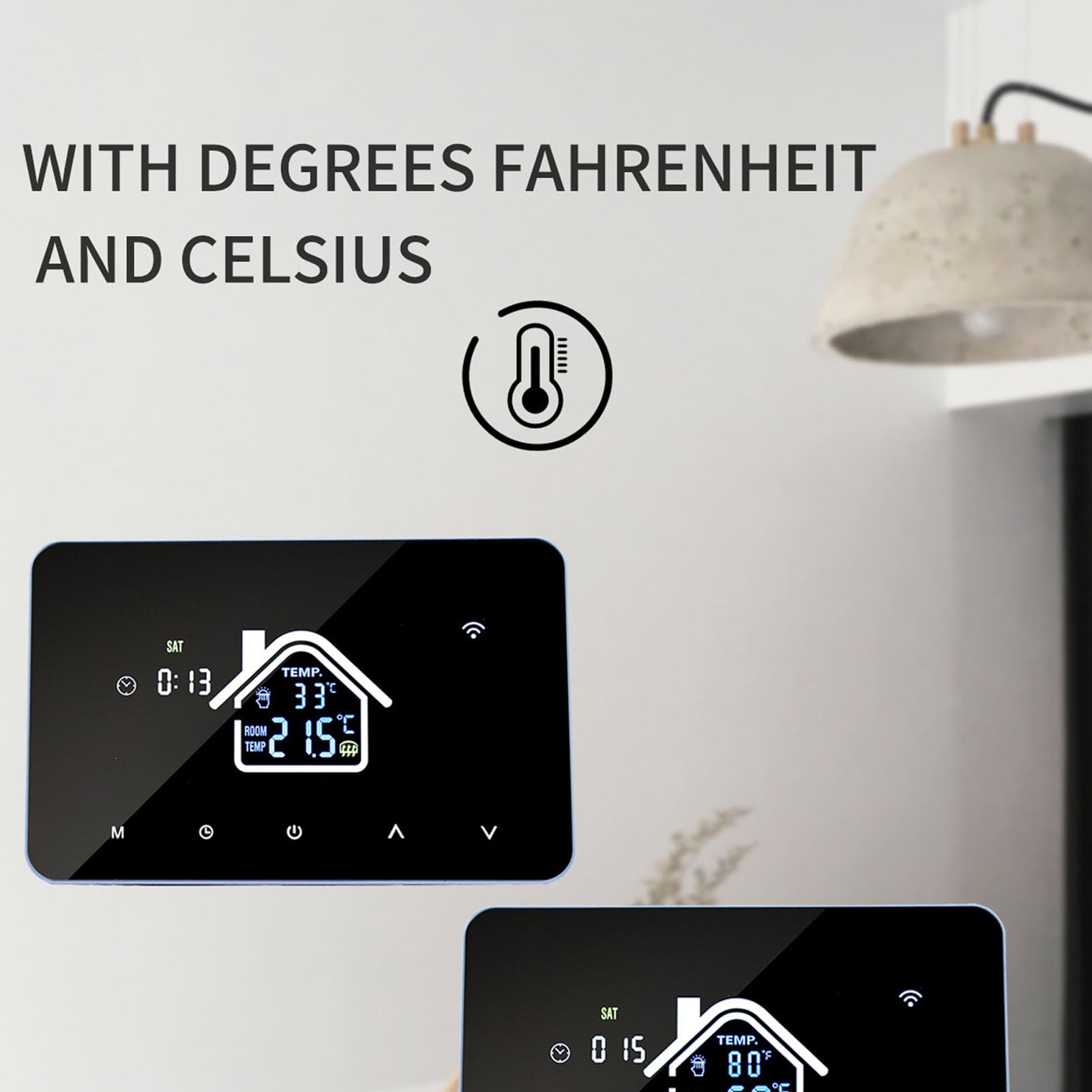 Fußbodenheizungsthermostat, Programmierbarer Digitaler Thermostat AC230V 16A, 4,3-Zoll-Touchscreen, 41 Bis 203 °F Einstellung, 7-Tage-Zeitplan für die Heizung Im Home-Office-Hotel (WiFi)