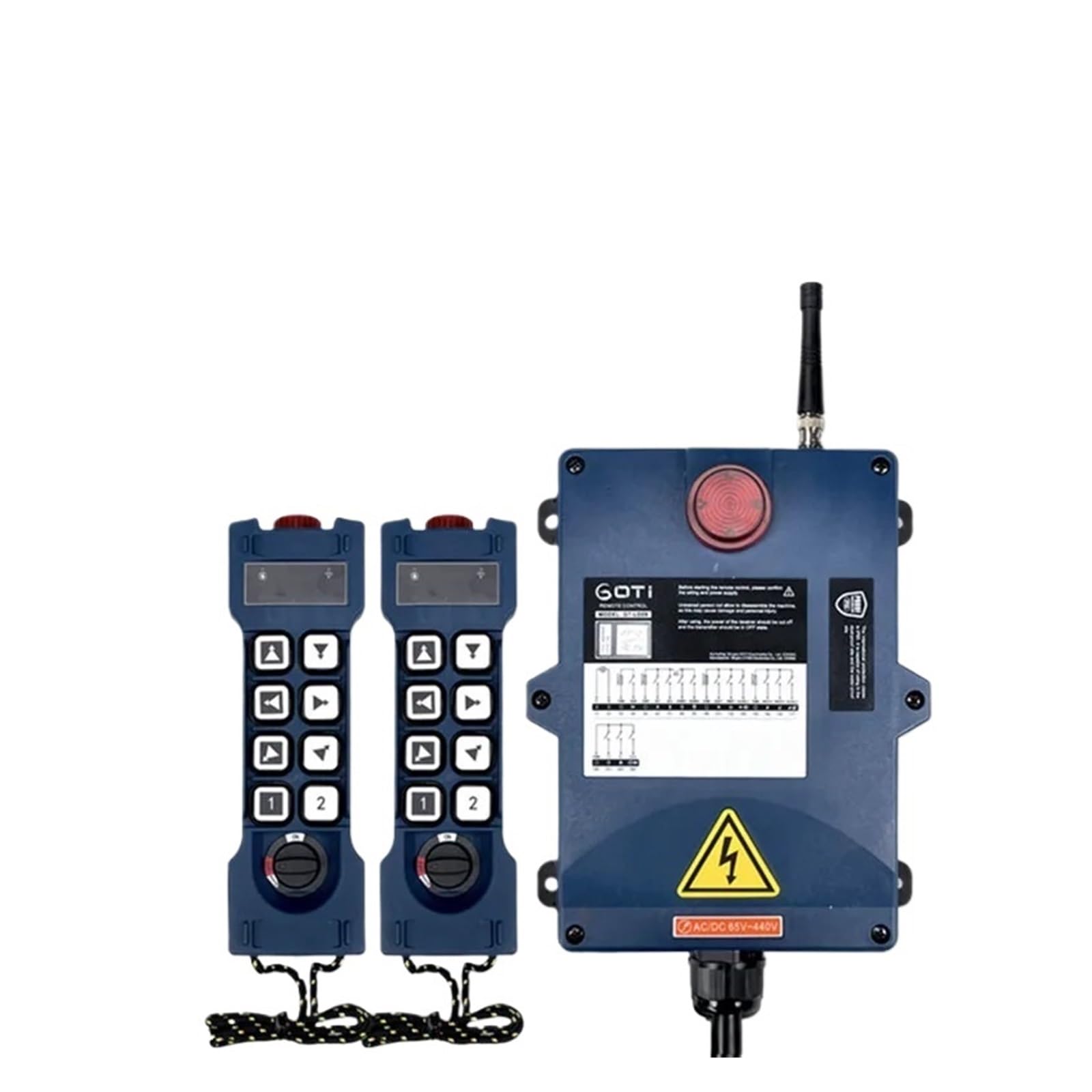 GT-LD08 Double Speed 8 Channel Industrial Remote Control For Overhead Crane Lift IP65 Waterproof(18-440V AC DC 2T1R)