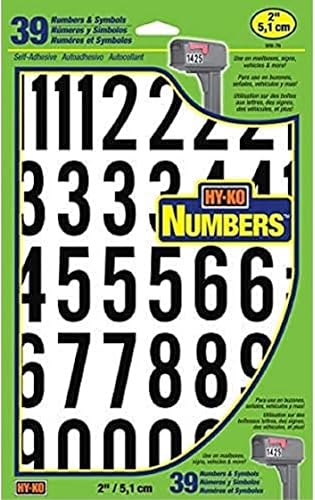 Hy-Ko Products - Vinilo autoadhesivo con números y letras