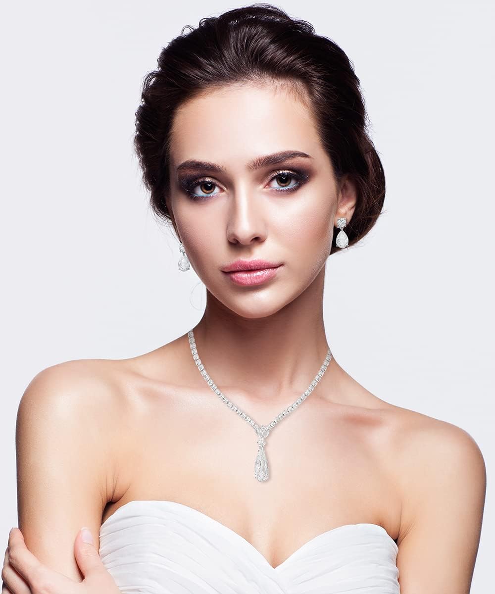 Bridal Jewelry Set for Wedding Fashion Cubic Zirconia Necklace And Earrings for Women Jewelry Sets Gift - Image 3