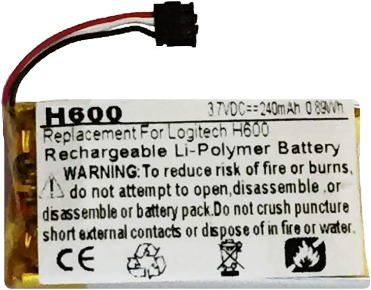 240mAh 533-000071, AHB521630, 1110 Battery Replacement Compatible with Logitech H600 Wireless Headset (981-000341)