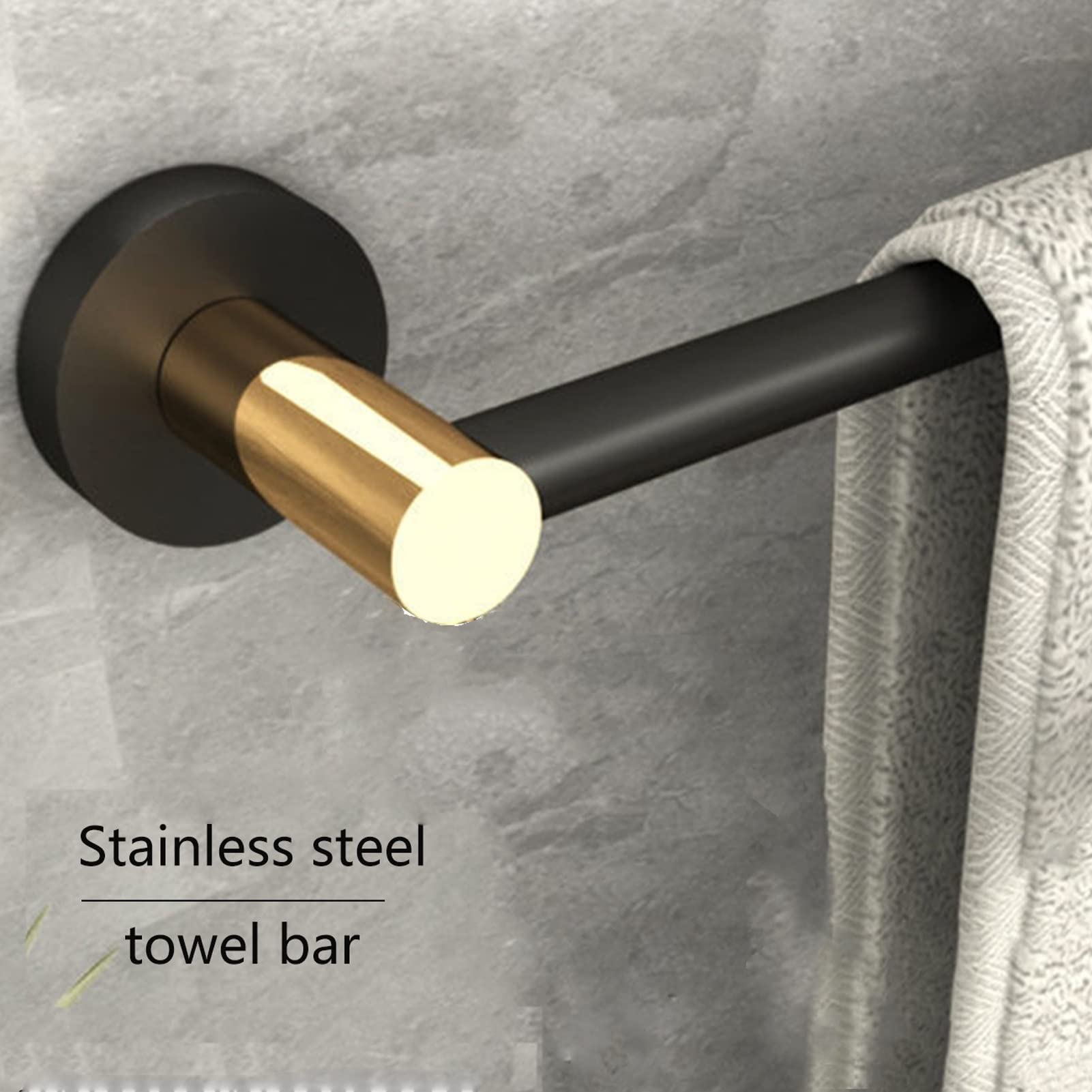 VASDEV Toallero Oro Cepillado 60 cm Soporte para Toallas de Mano Barra Soportes para baños para baños Colgador para paños de Cocina Acero Inoxidable A Prueba de óxido Montado en la Pared