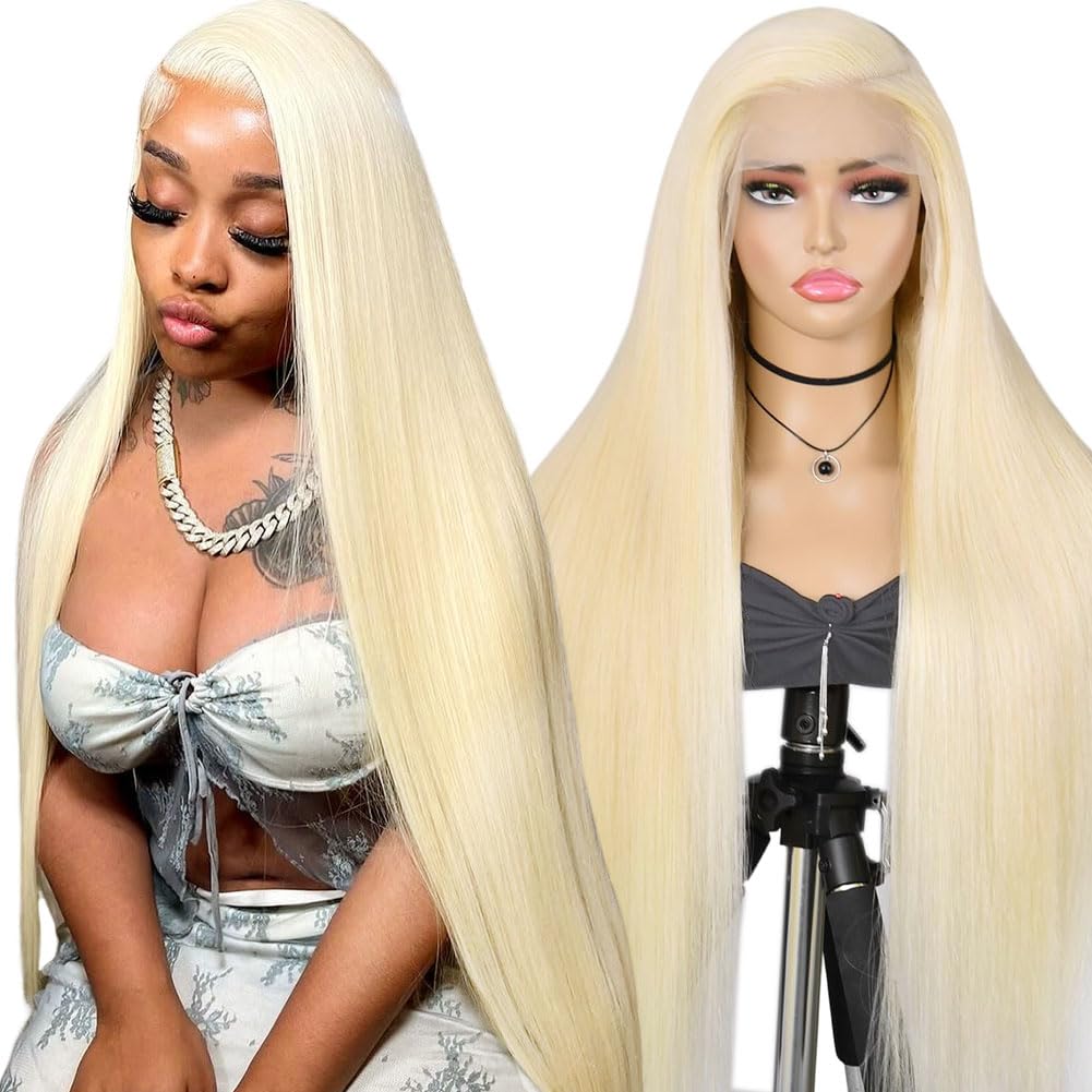 ANNELBEL 613 Lace Front Wig Human Hair 180% Density HD Lace Front Wig Human Hair Straight 613 HD Lace Frontal Wig 13x4 Blonde Wigs Human Hair 34 inch